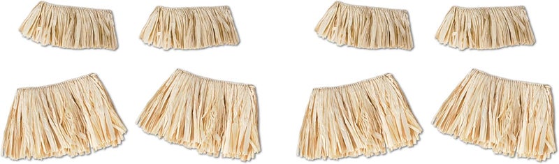 Beistle Raffia Arm & Leg Ties 8 Piece, Assorted Sizes, Natural - Image 1